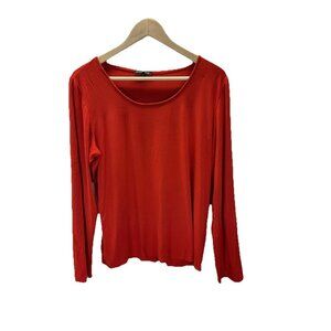 EILEEN FISHER Tee‎ blouse Shirt Women XL Long Sleeve Casual Orange